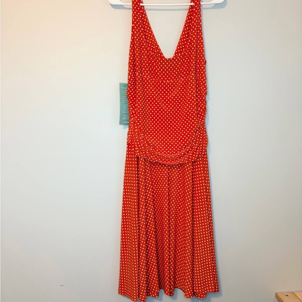 American Living Red Dress with White Polka Dots